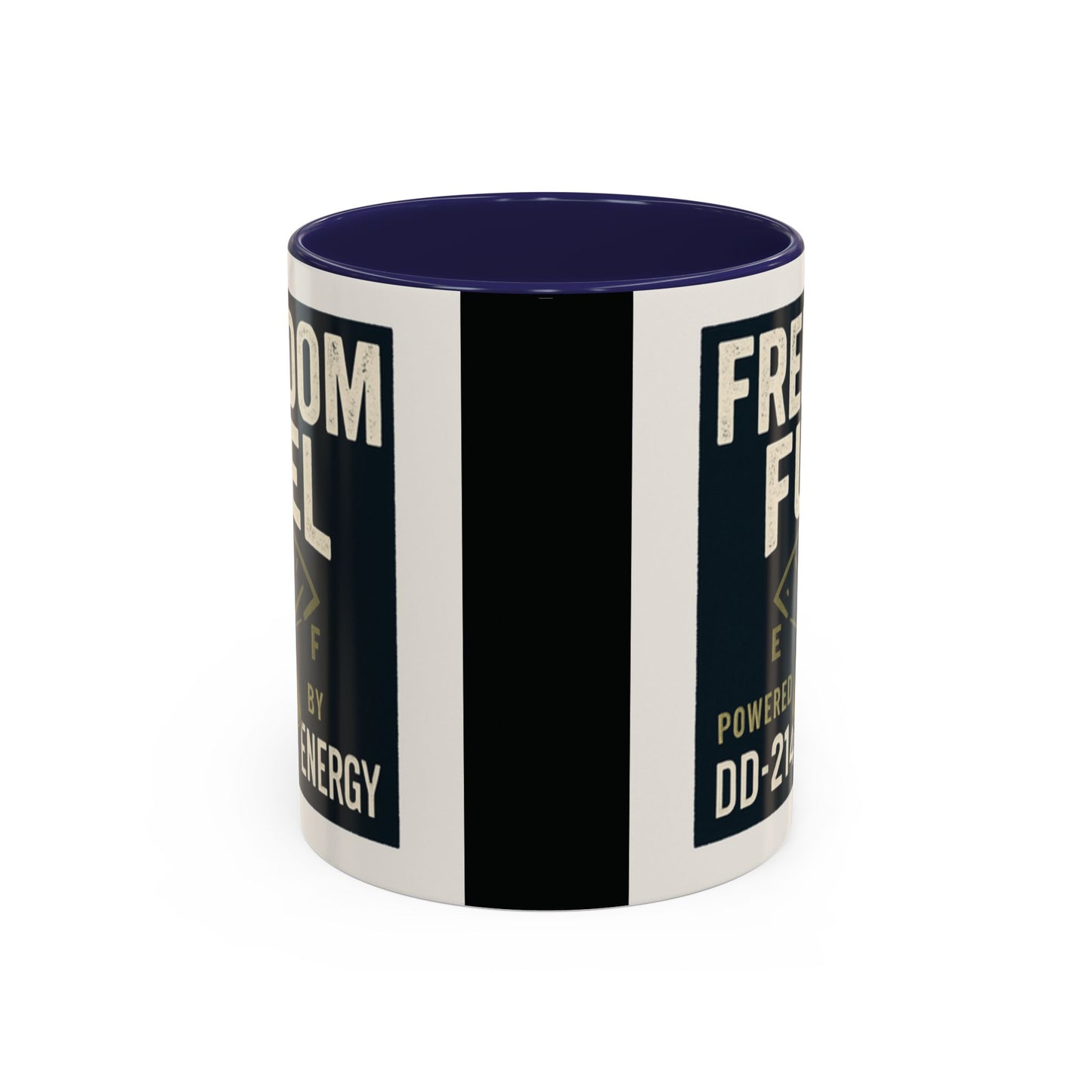 Freedom Fuel Coffee Mug - 11 & 15oz Black Accent Cup for Veterans and Energy Lovers