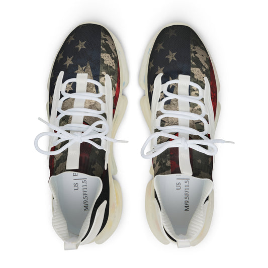 Men's Mesh Sneakers — Vintage American Flag Athletic Shoes