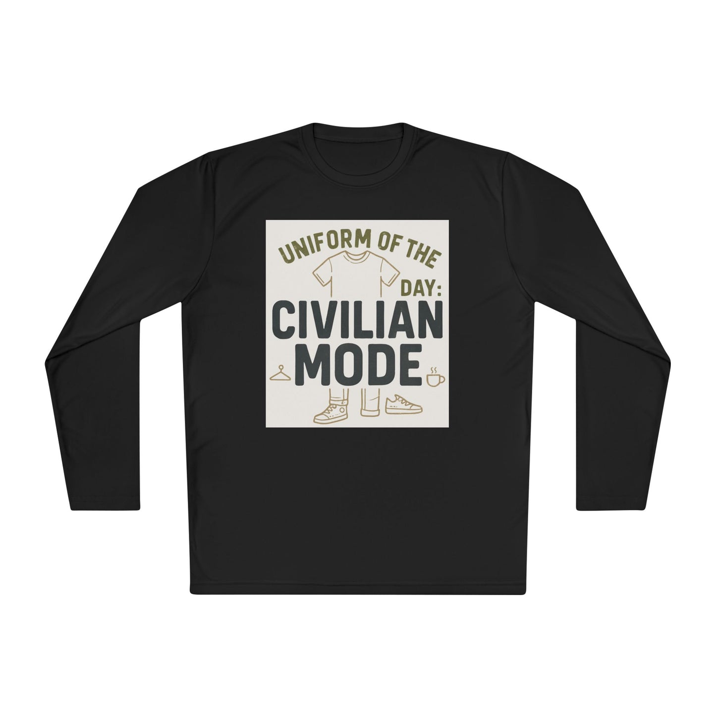 Unisex Lightweight Long Sleeve Tee - Civilian Mode Graphic T-Shirt