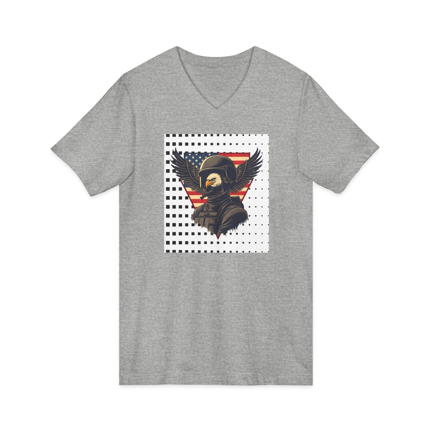 Vintage Eagle Graphic V-Neck Tee for Casual Style