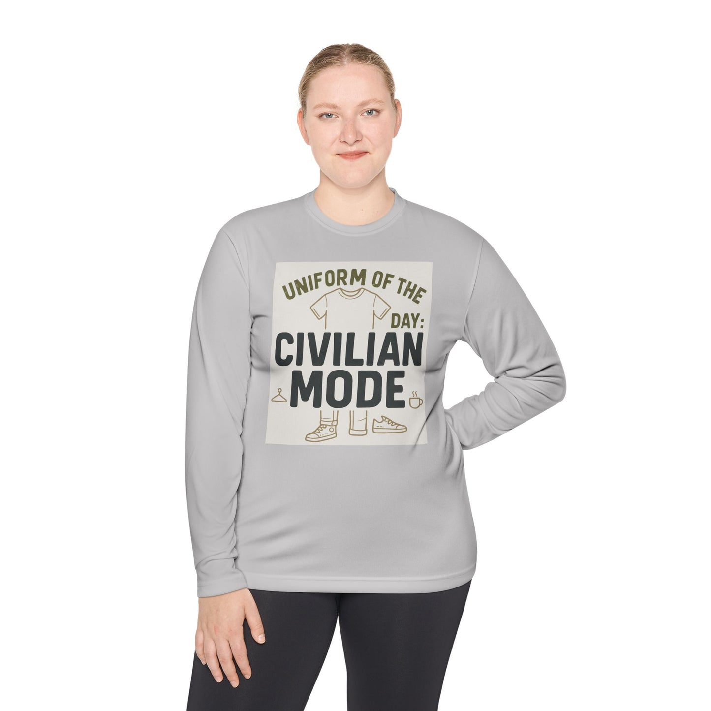 Unisex Lightweight Long Sleeve Tee - Civilian Mode Graphic T-Shirt