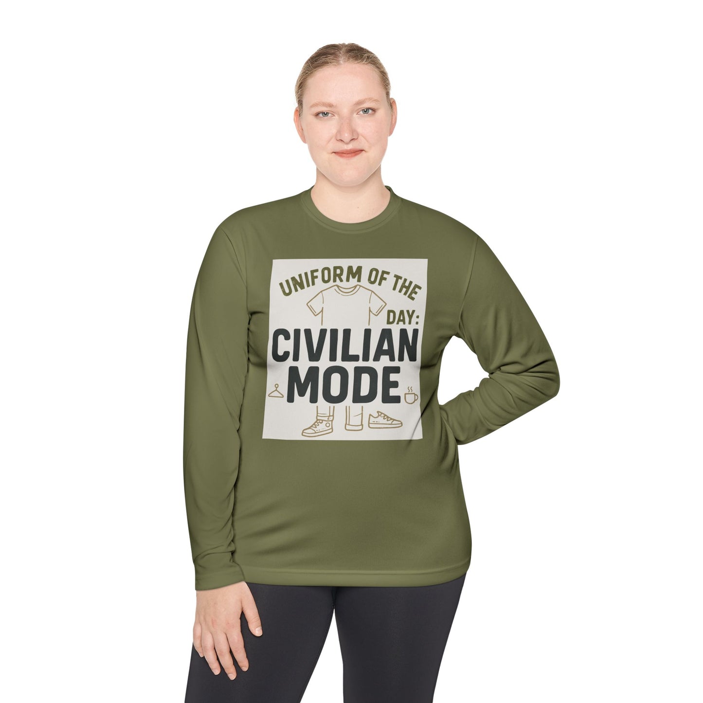 Unisex Lightweight Long Sleeve Tee - Civilian Mode Graphic T-Shirt