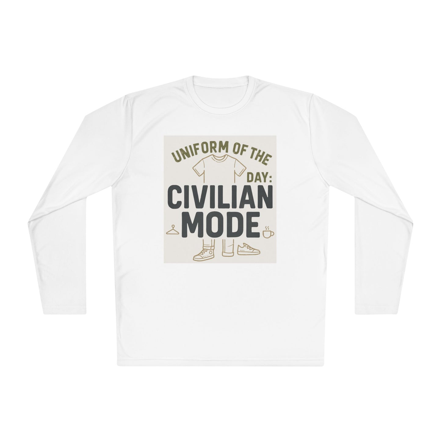 Unisex Lightweight Long Sleeve Tee - Civilian Mode Graphic T-Shirt