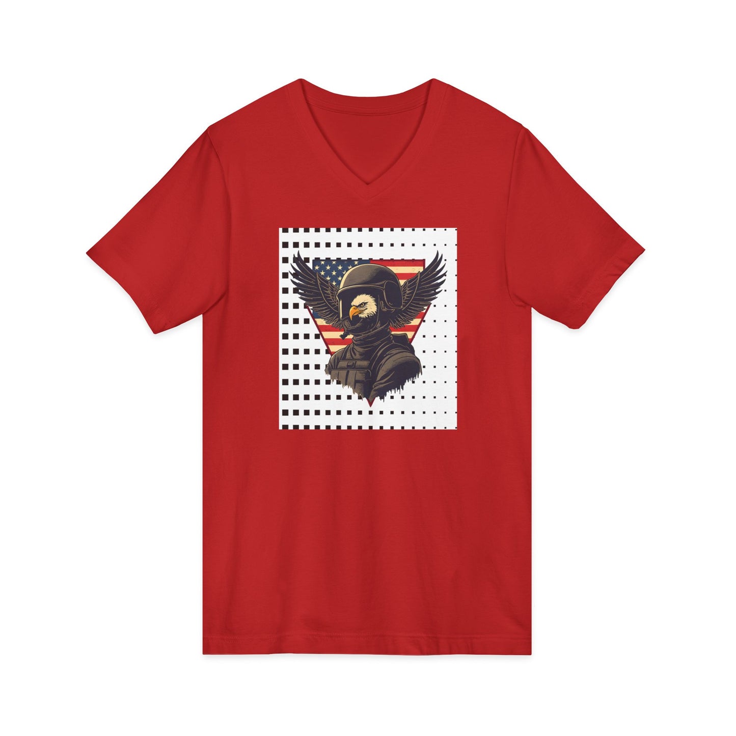 Vintage Eagle Graphic V-Neck Tee for Casual Style