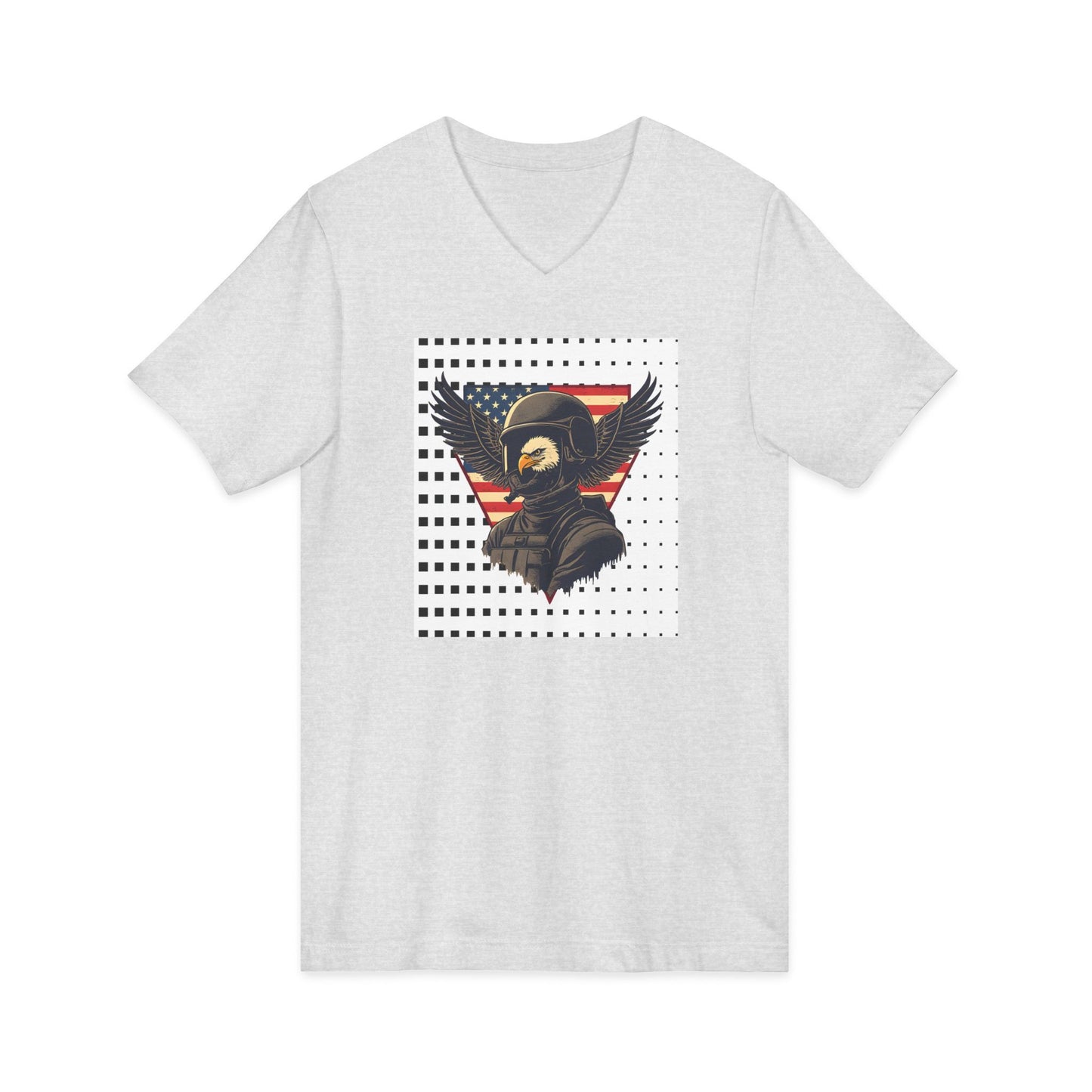 Vintage Eagle Graphic V-Neck Tee for Casual Style