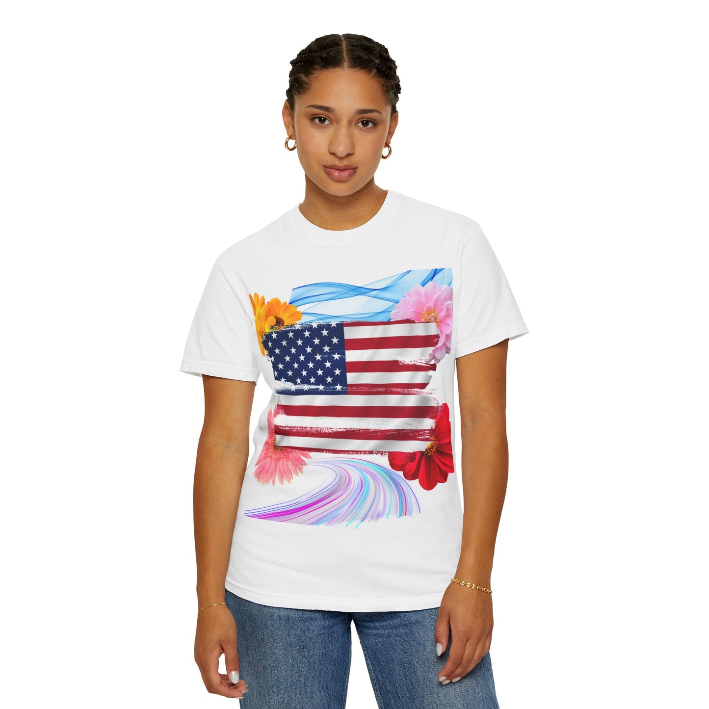 Patriotic Floral Unisex T-Shirt