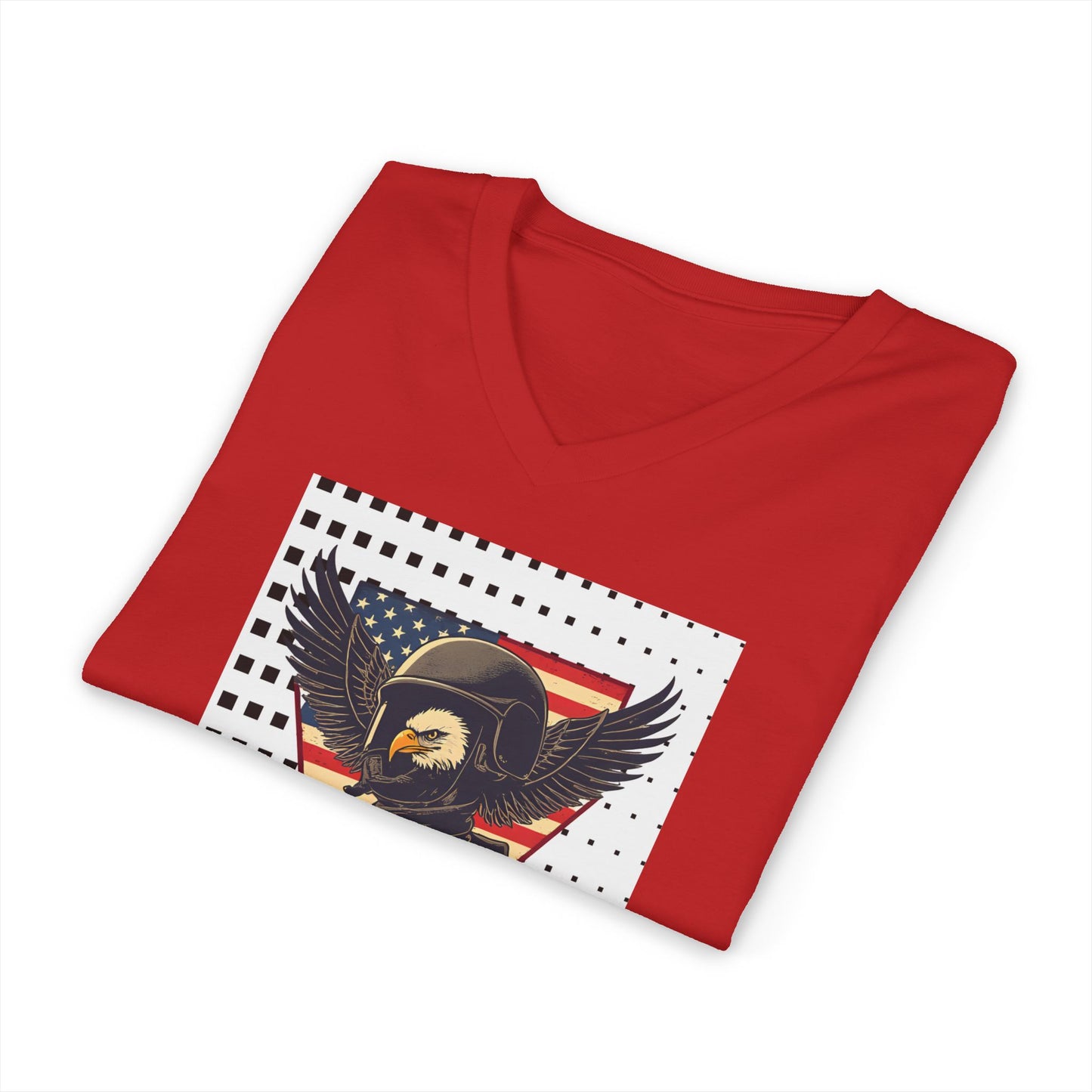 Vintage Eagle Graphic V-Neck Tee for Casual Style