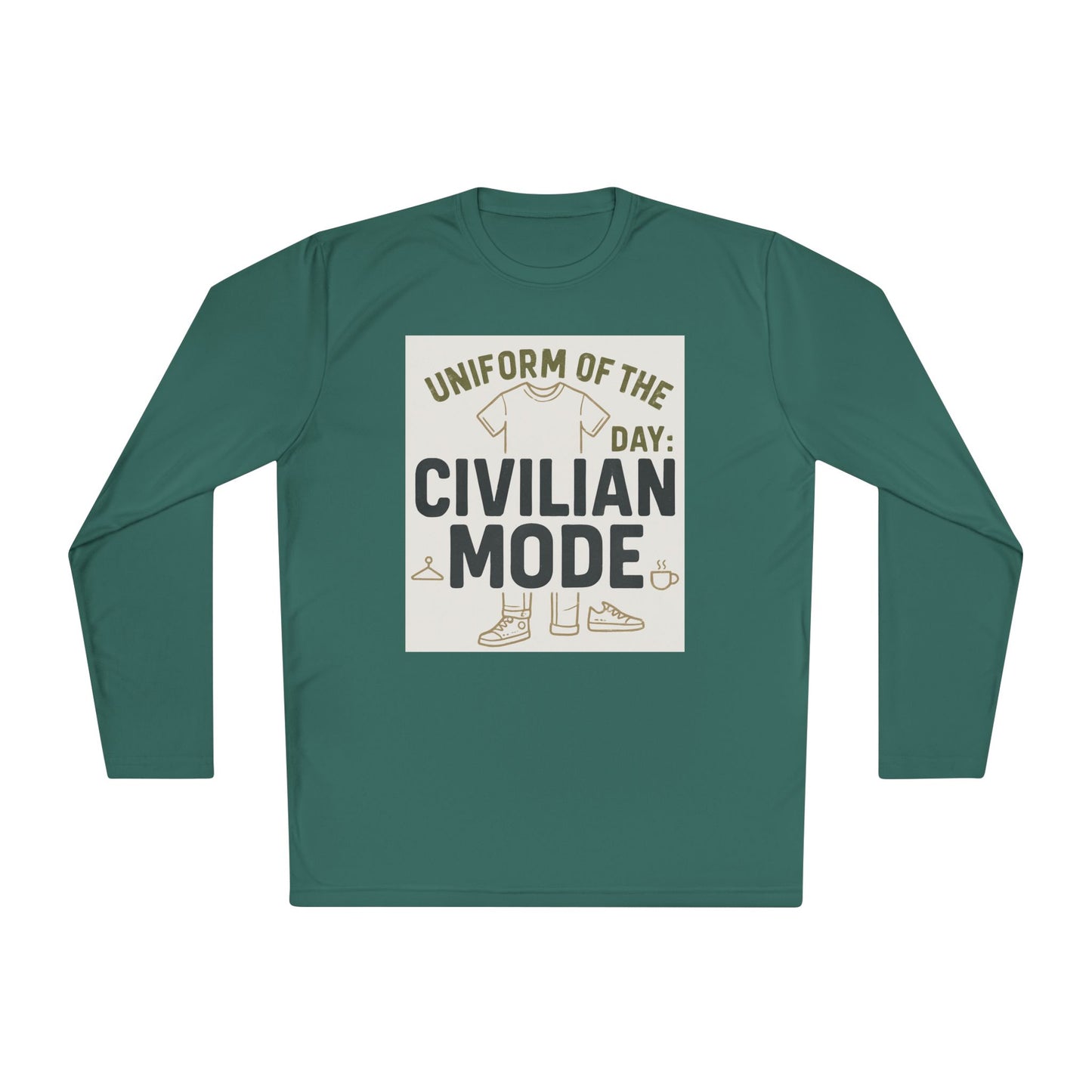Unisex Lightweight Long Sleeve Tee - Civilian Mode Graphic T-Shirt