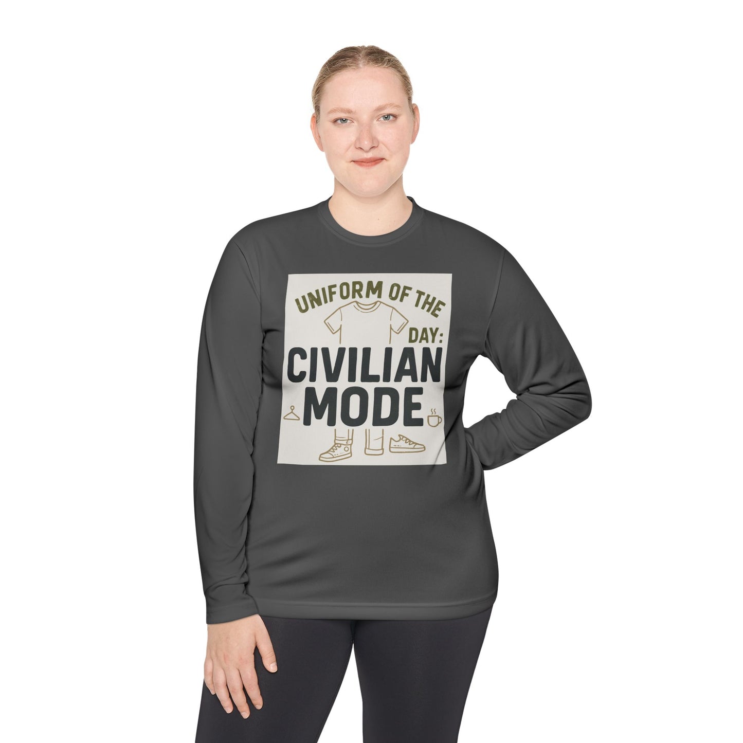 Unisex Lightweight Long Sleeve Tee - Civilian Mode Graphic T-Shirt