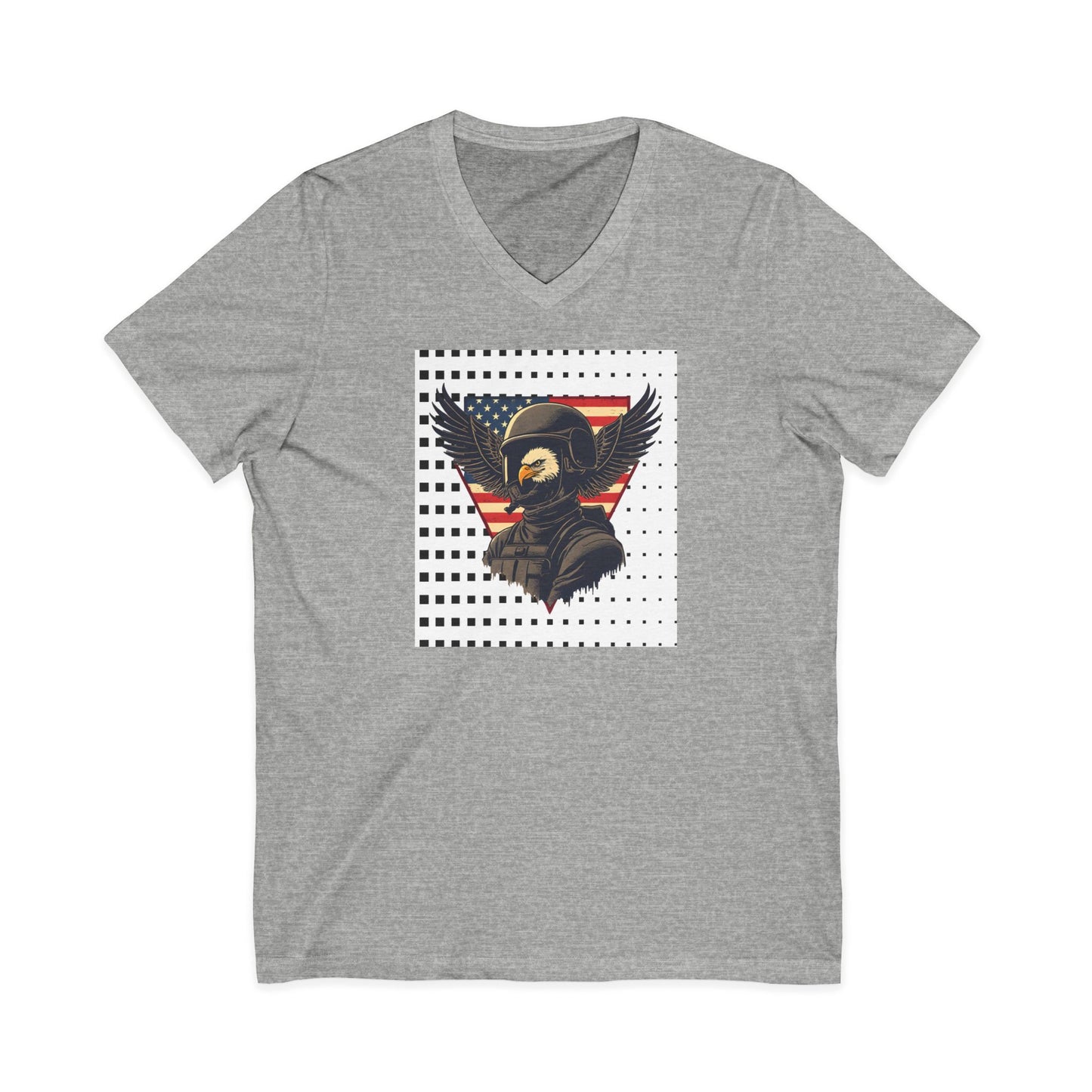 Vintage Eagle Graphic V-Neck Tee for Casual Style