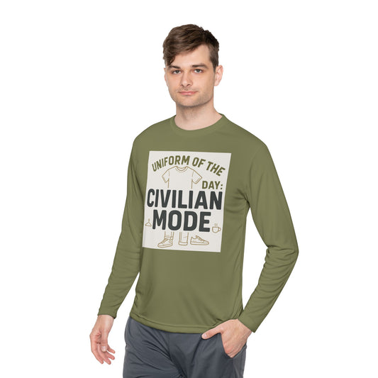 Unisex Lightweight Long Sleeve Tee - Civilian Mode Graphic T-Shirt