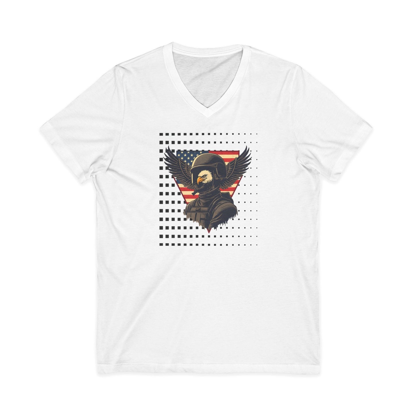 Vintage Eagle Graphic V-Neck Tee for Casual Style