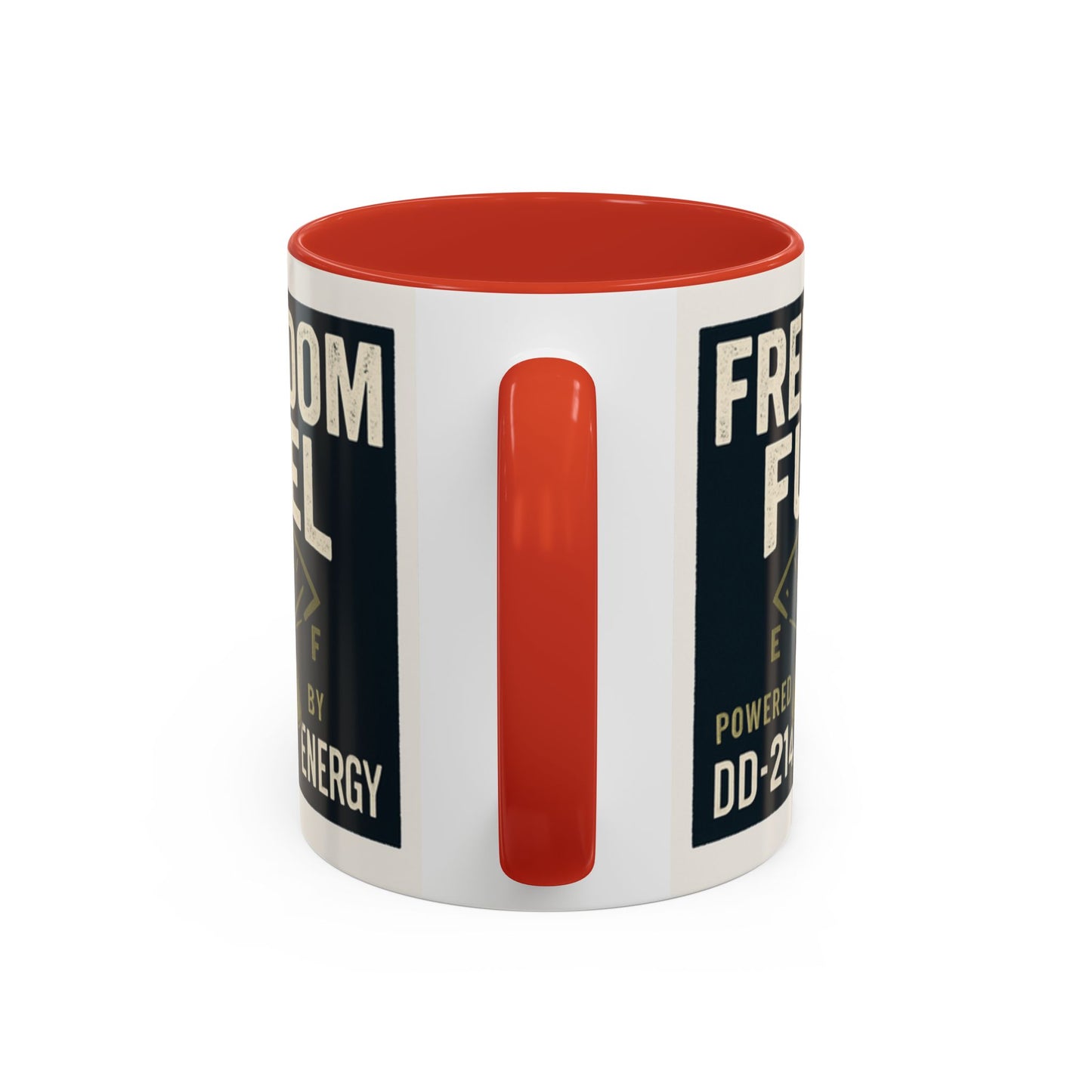 Freedom Fuel Coffee Mug - 11 & 15oz Black Accent Cup for Veterans and Energy Lovers