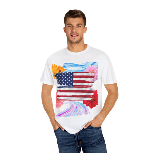 Patriotic Floral Unisex T-Shirt