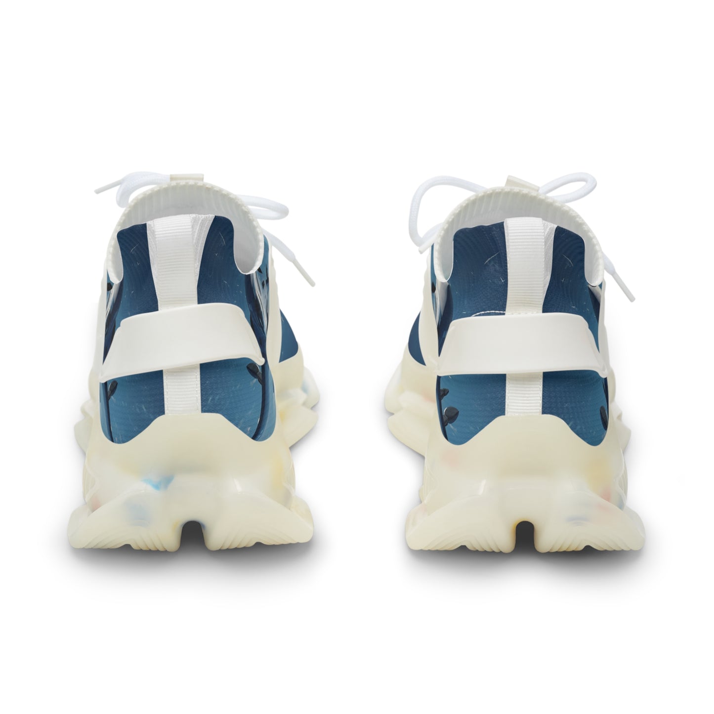 Mesh Sneakers — Men's Blue Shark Graphic Athletic Shoes