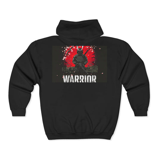 Warrior Unisex Full Zip Hooded Sweatshirt | Bold Design for Strength and Style