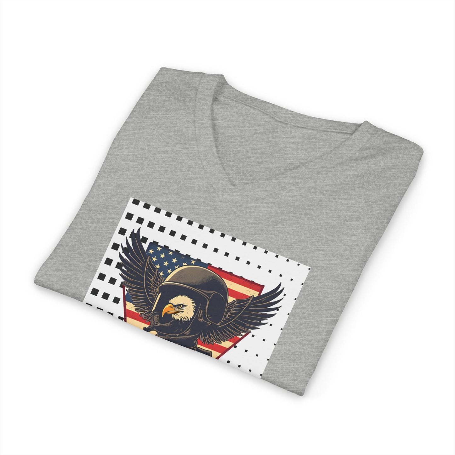 Vintage Eagle Graphic V-Neck Tee for Casual Style