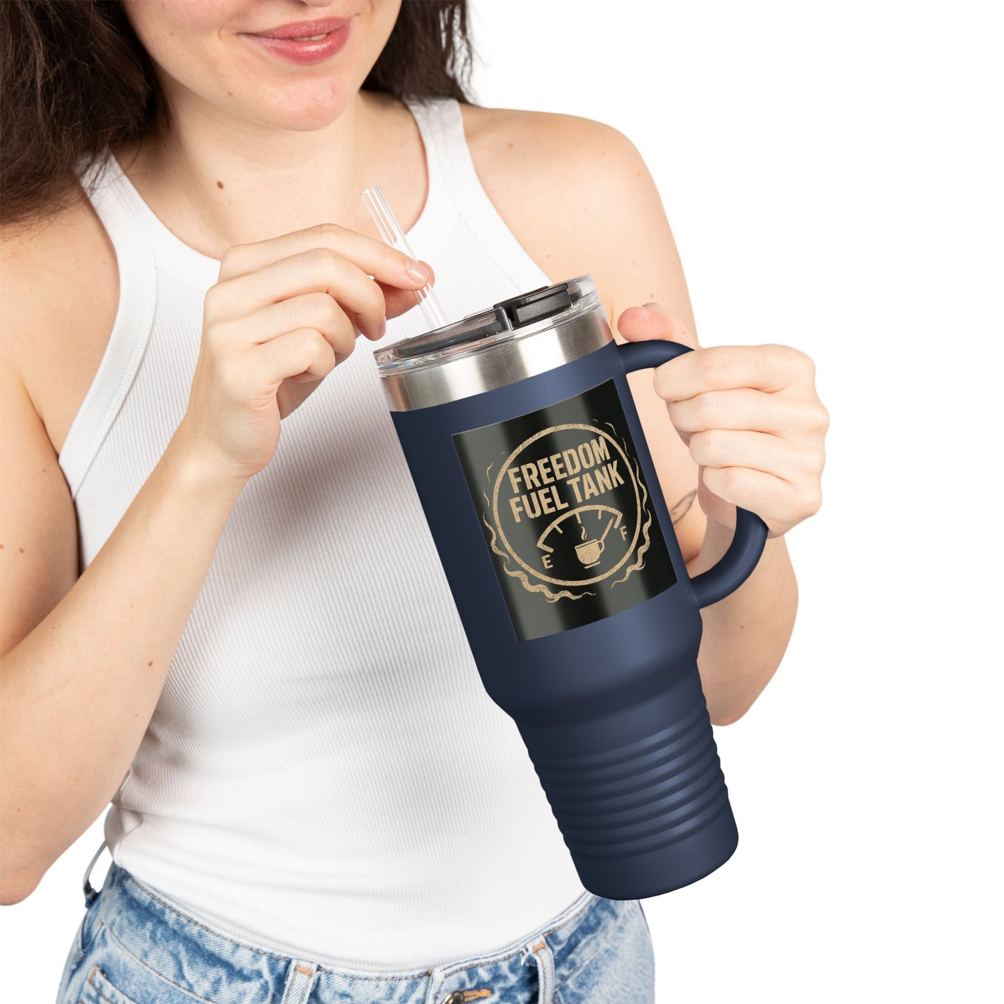 Freedom Fuel Tank Insulated Travel Mug - 40oz Coffee Cup for Adventurers