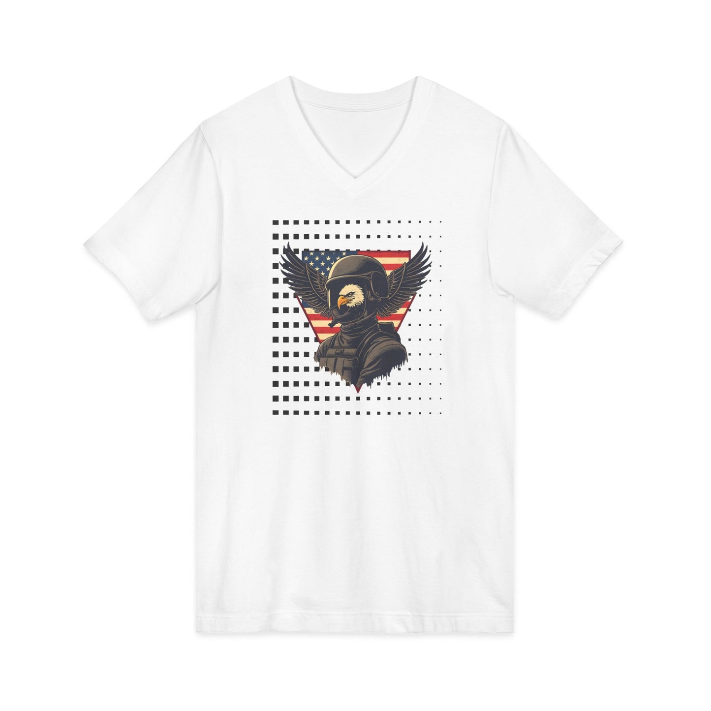 Vintage Eagle Graphic V-Neck Tee for Casual Style