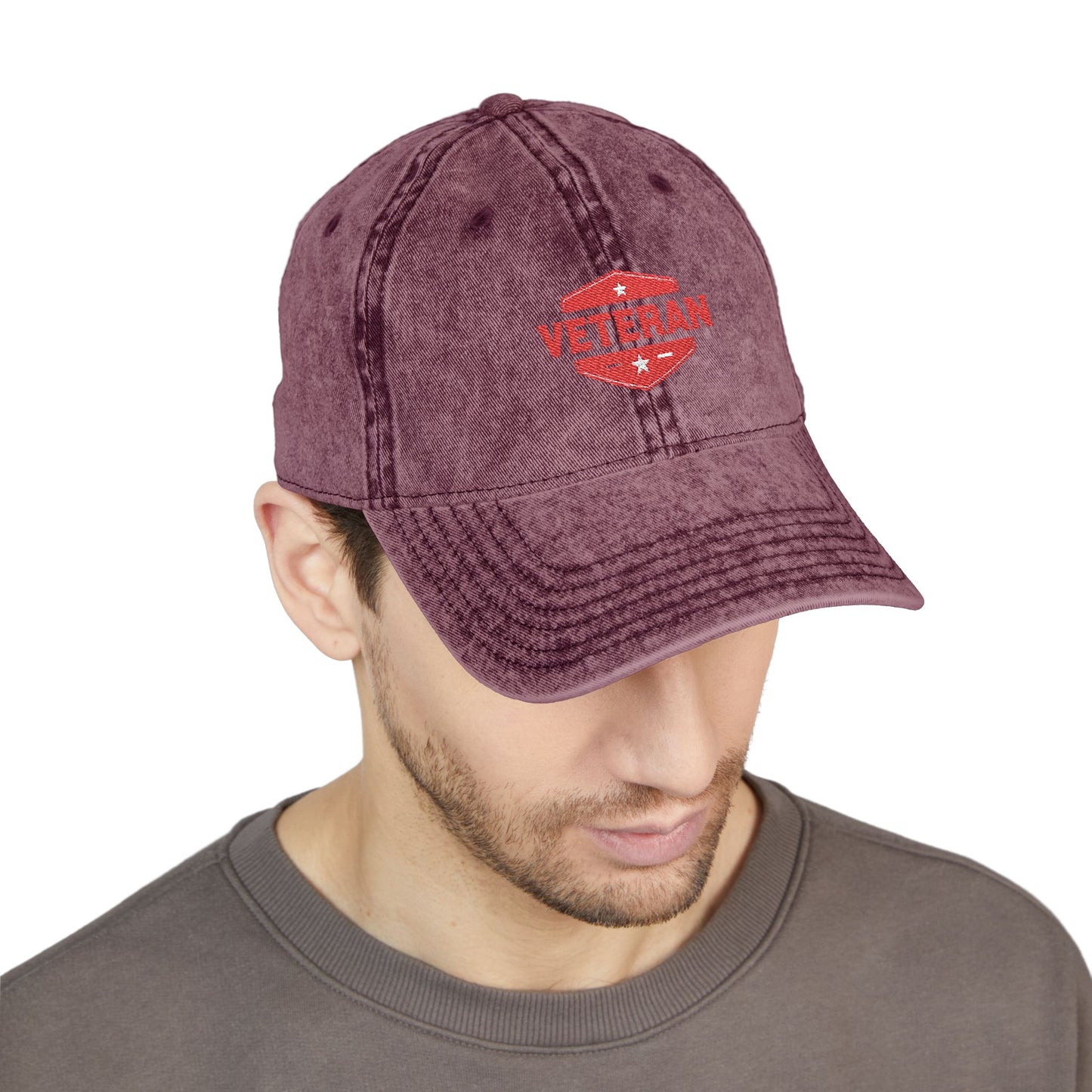 Veteran Kiss Embroidered Vintage Cap
