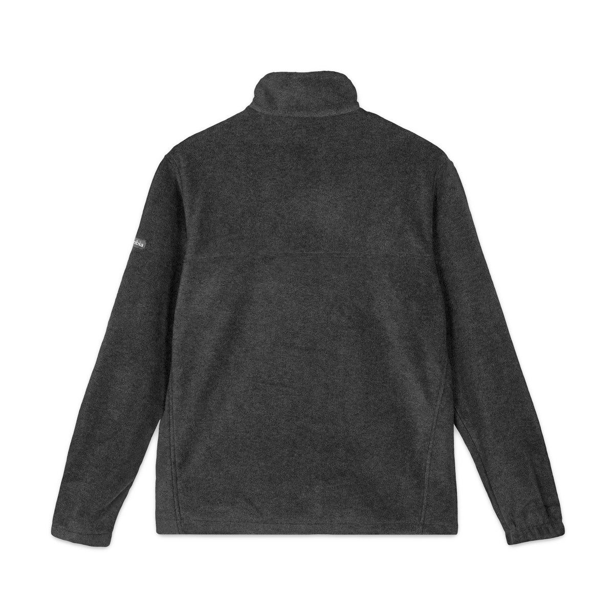 Embroidered Dark Grey Fleece Jacket — Subtle Leaf Chest Logo