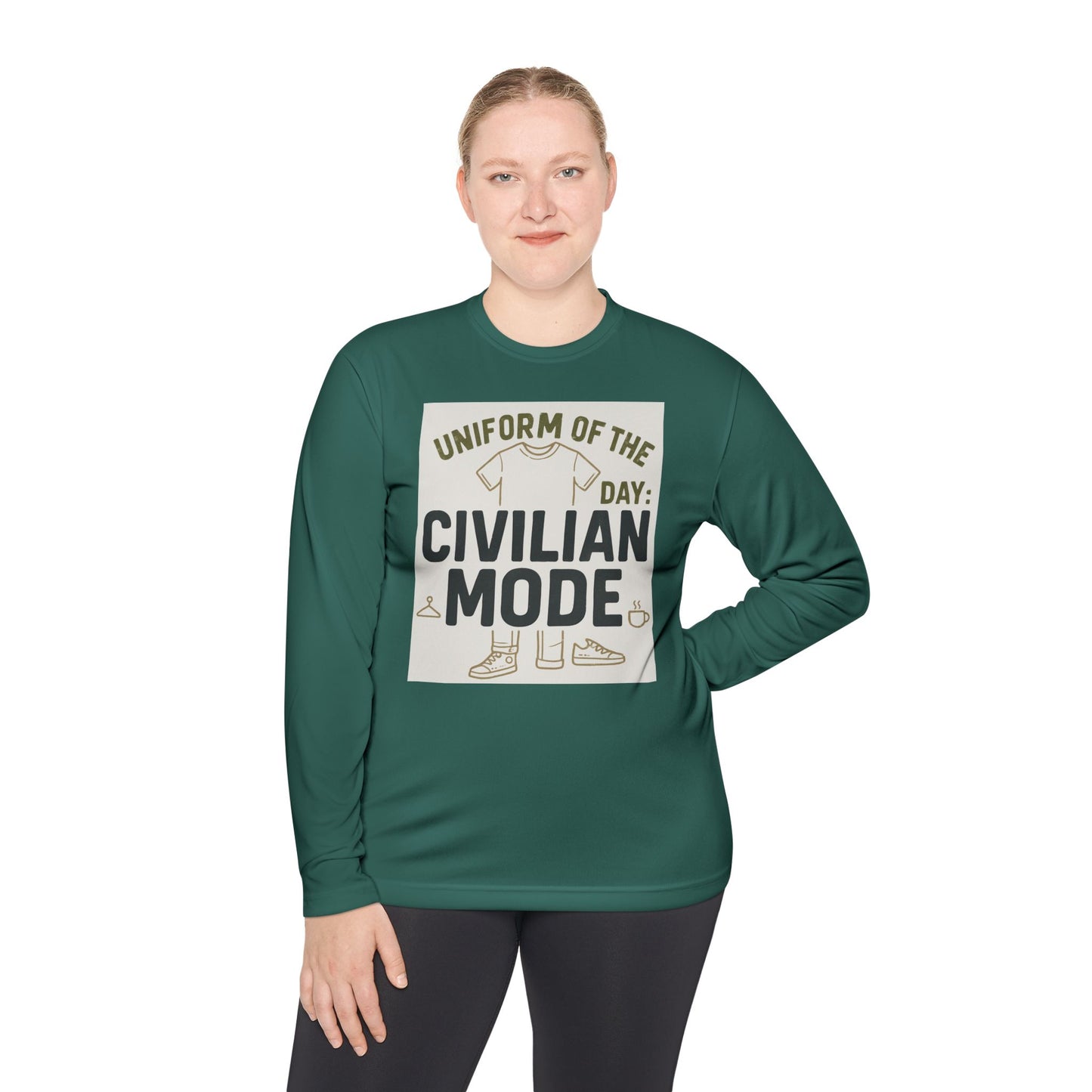 Unisex Lightweight Long Sleeve Tee - Civilian Mode Graphic T-Shirt