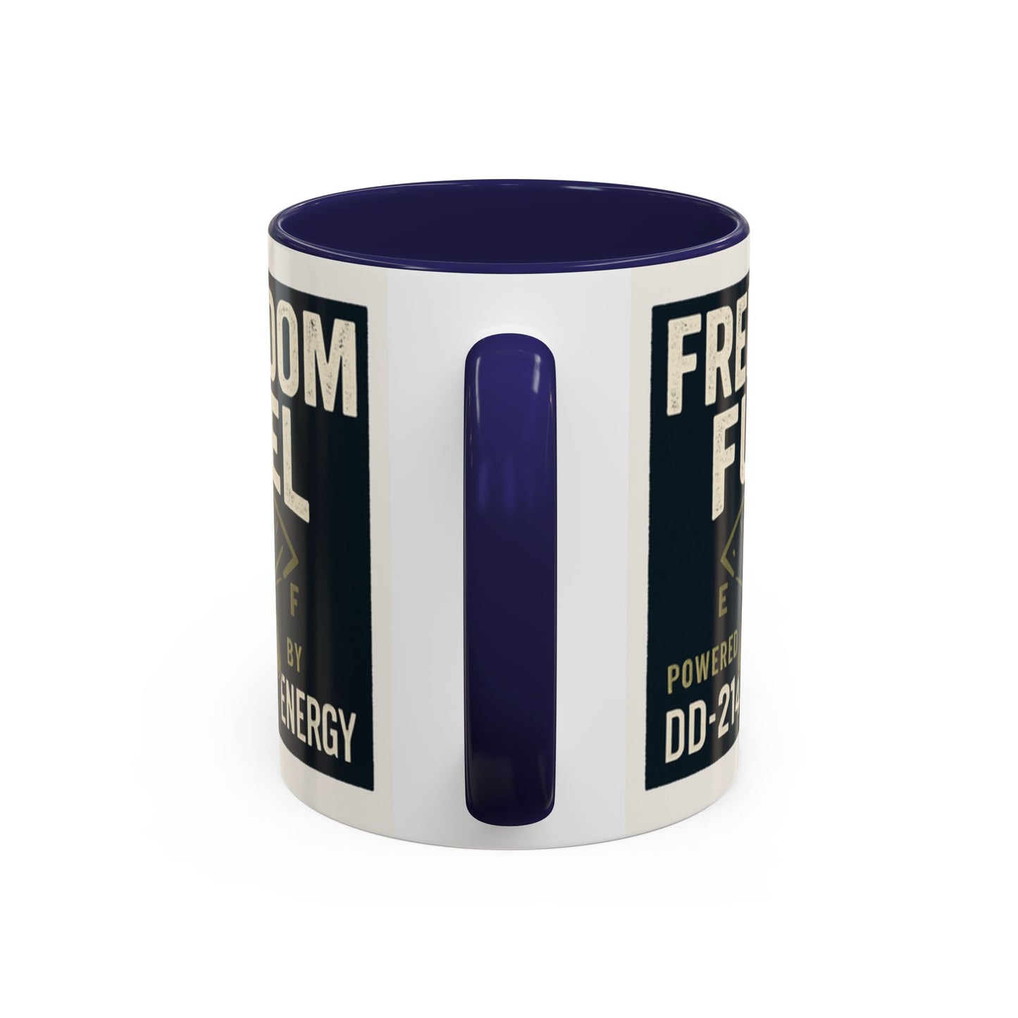 Freedom Fuel Coffee Mug - 11 & 15oz Black Accent Cup for Veterans and Energy Lovers