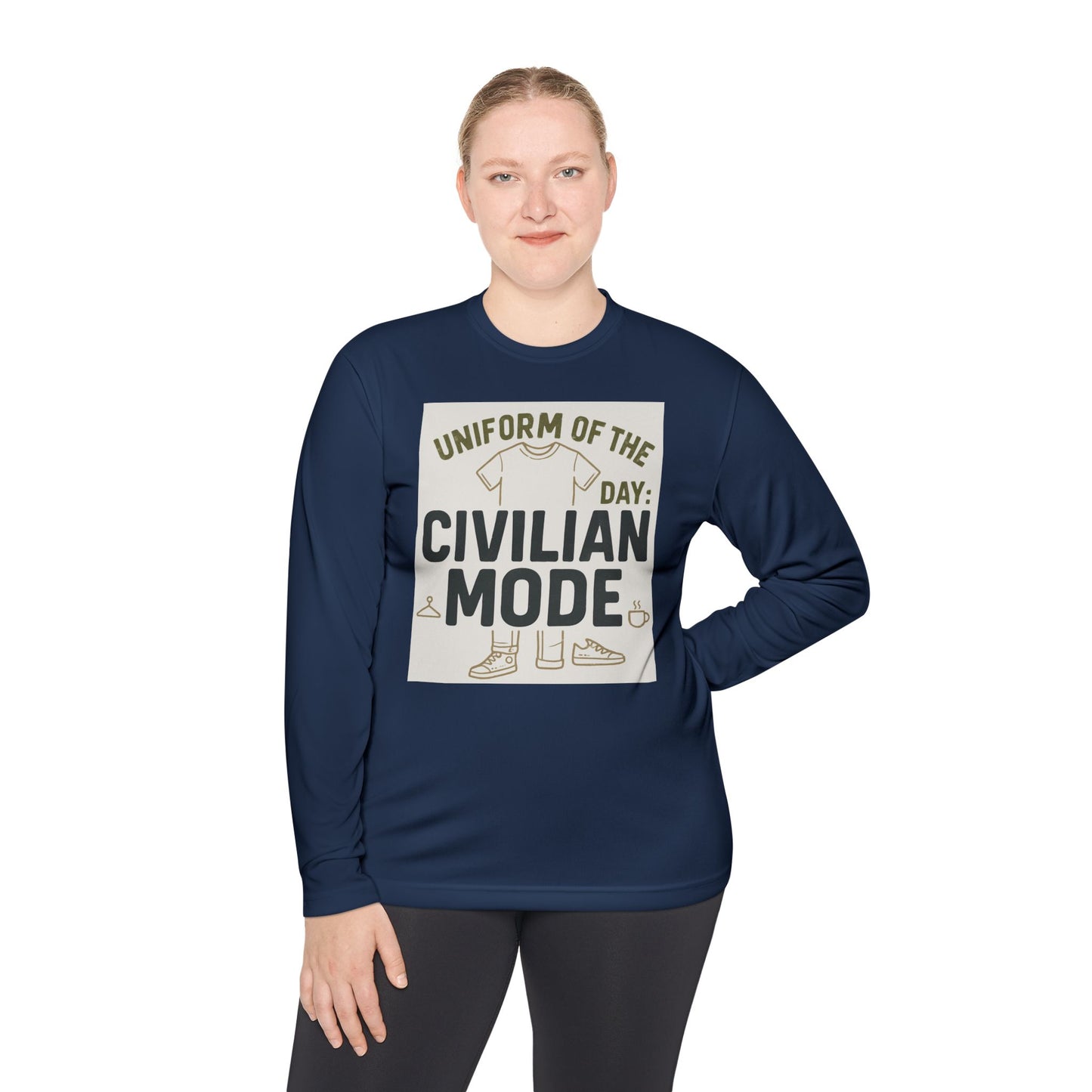 Unisex Lightweight Long Sleeve Tee - Civilian Mode Graphic T-Shirt