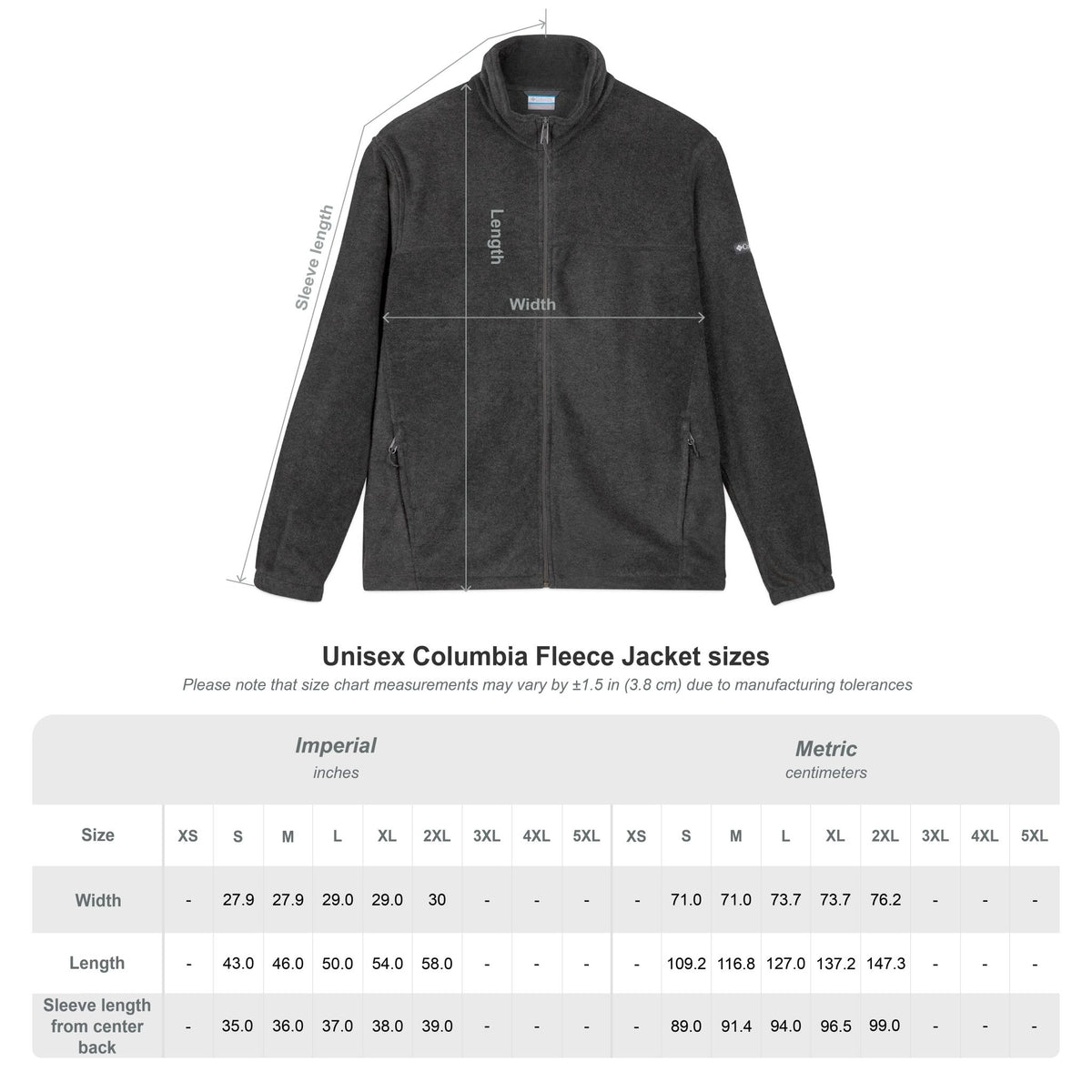 Embroidered Dark Grey Fleece Jacket — Subtle Leaf Chest Logo