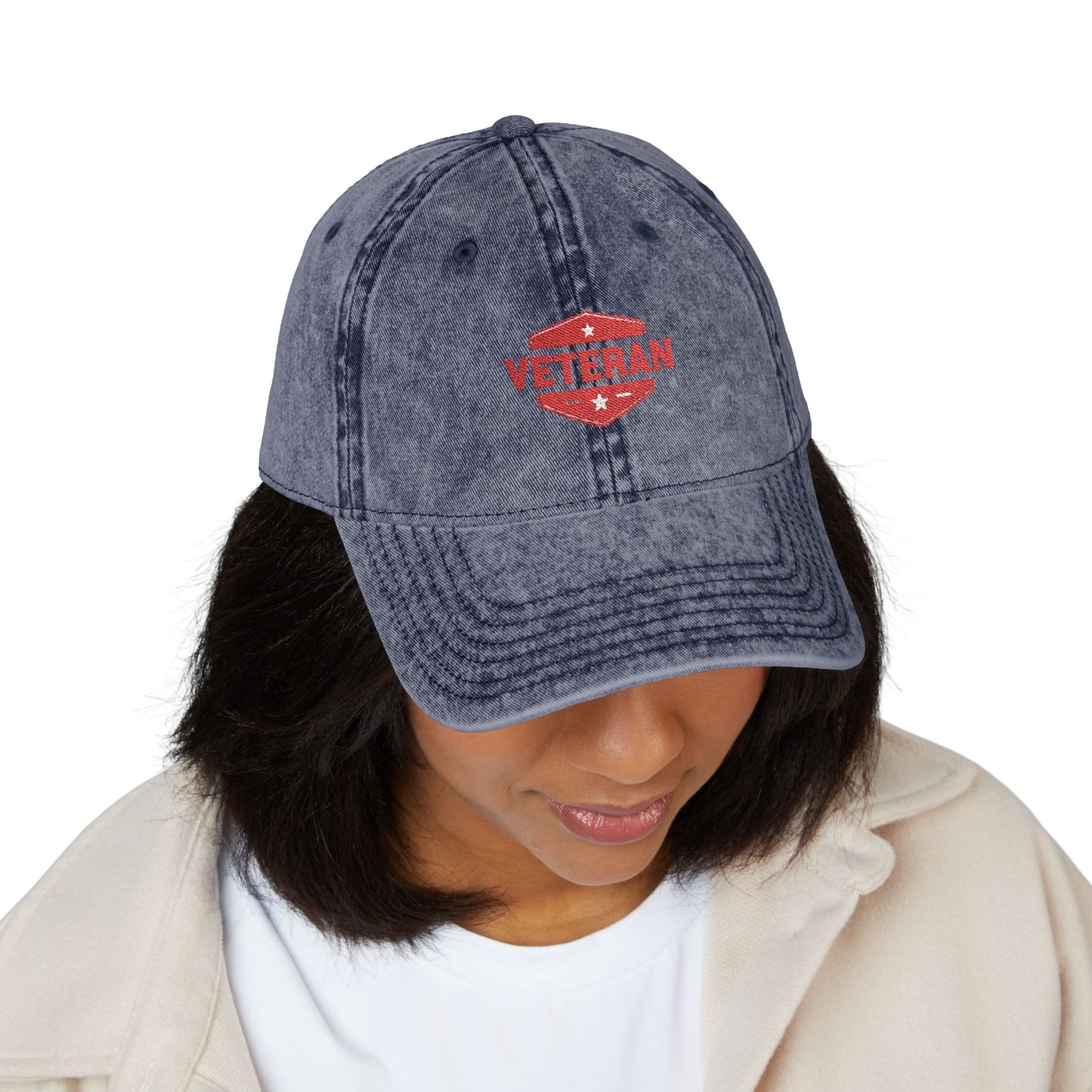 Veteran Kiss Embroidered Vintage Cap