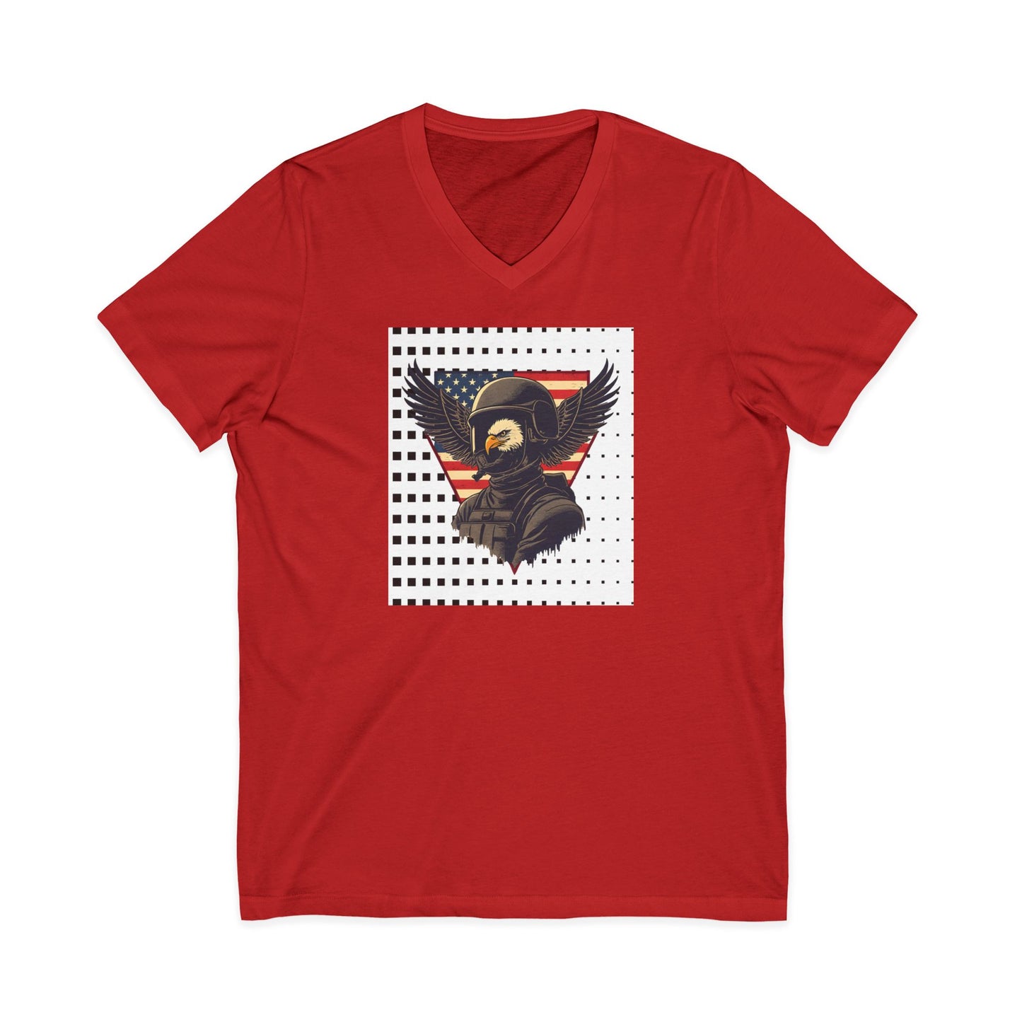 Vintage Eagle Graphic V-Neck Tee for Casual Style