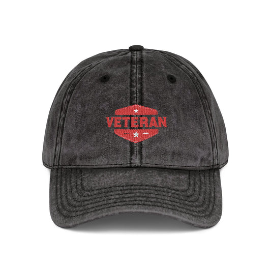 Veteran Kiss Embroidered Vintage Cap