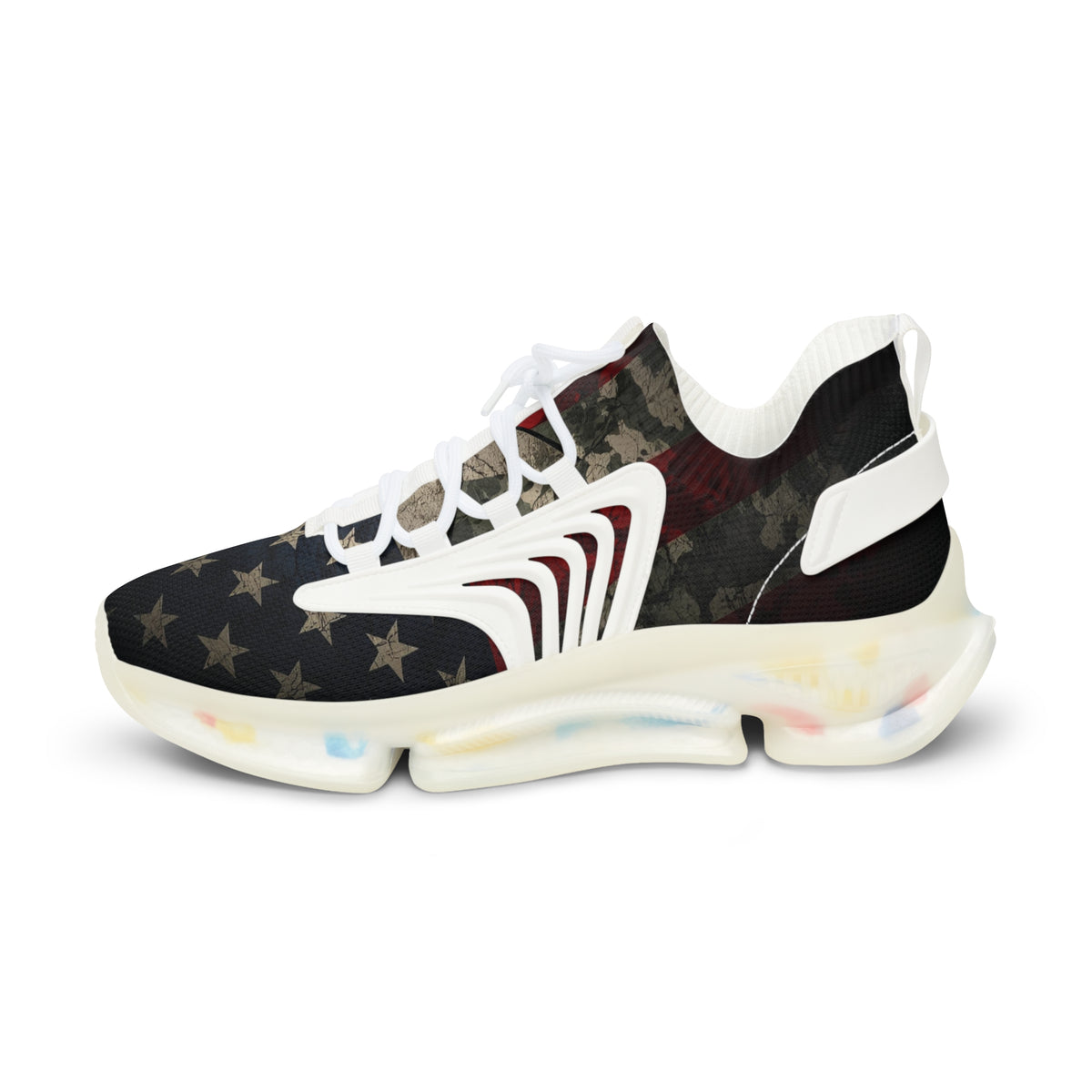Men's Mesh Sneakers — Vintage American Flag Athletic Shoes