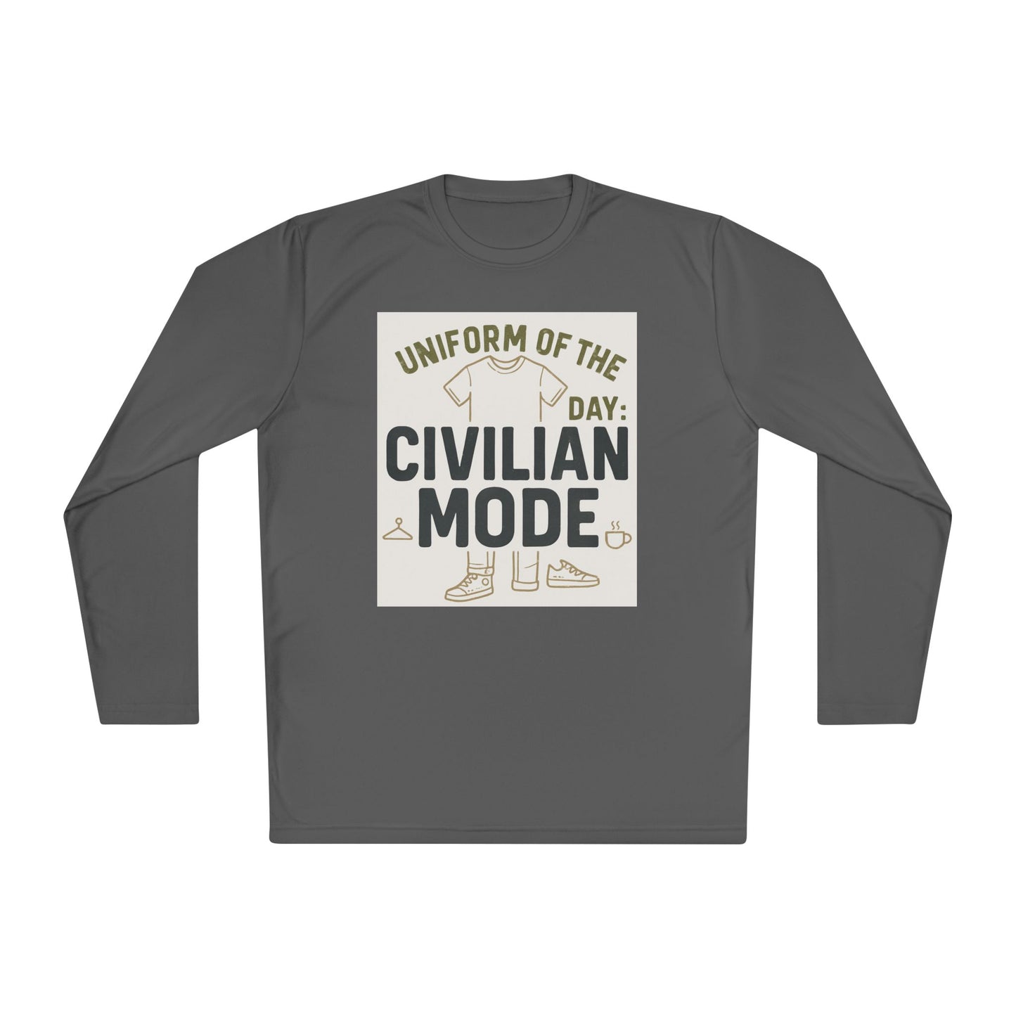 Unisex Lightweight Long Sleeve Tee - Civilian Mode Graphic T-Shirt