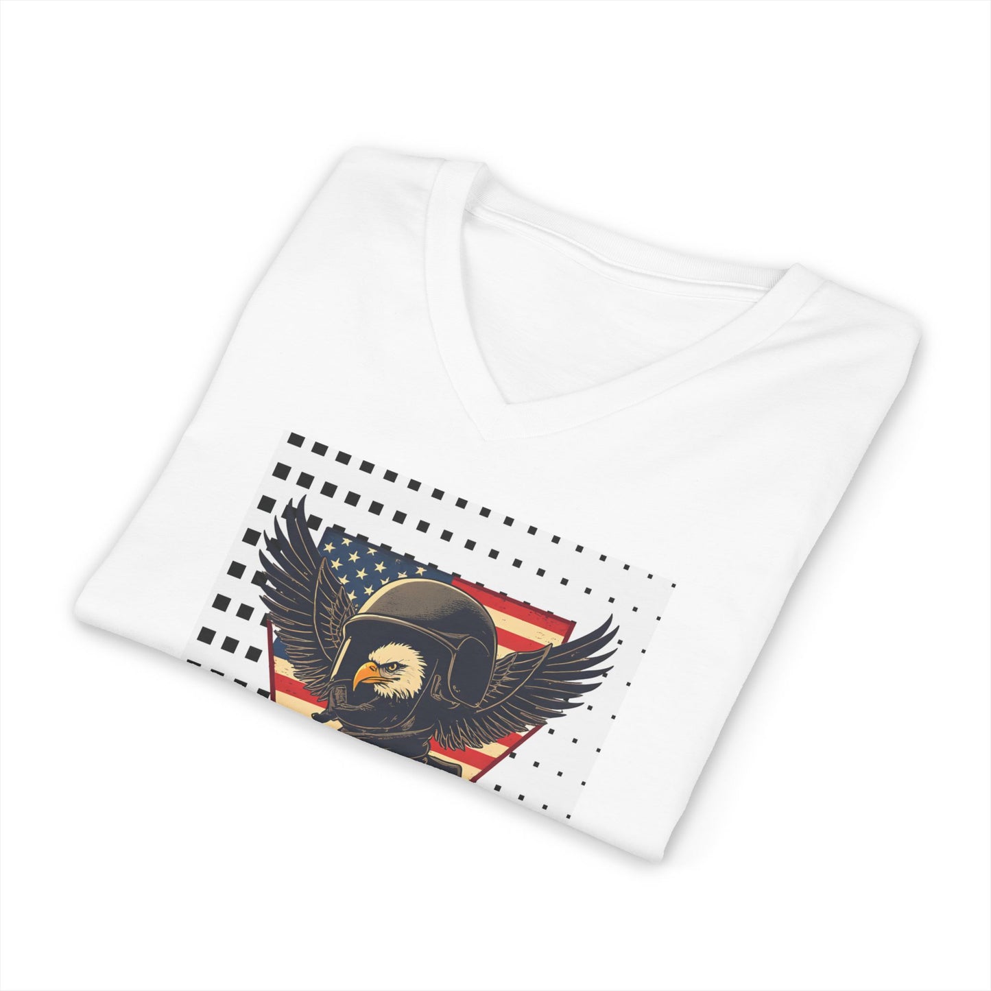 Vintage Eagle Graphic V-Neck Tee for Casual Style