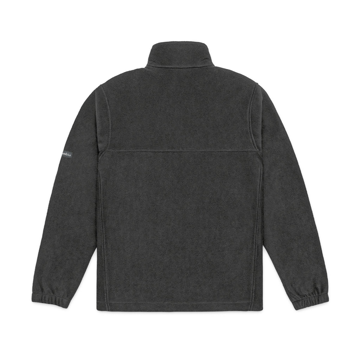 Embroidered Dark Grey Fleece Jacket — Subtle Leaf Chest Logo