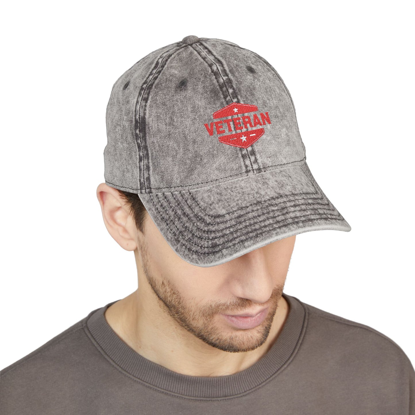 Veteran Kiss Embroidered Vintage Cap