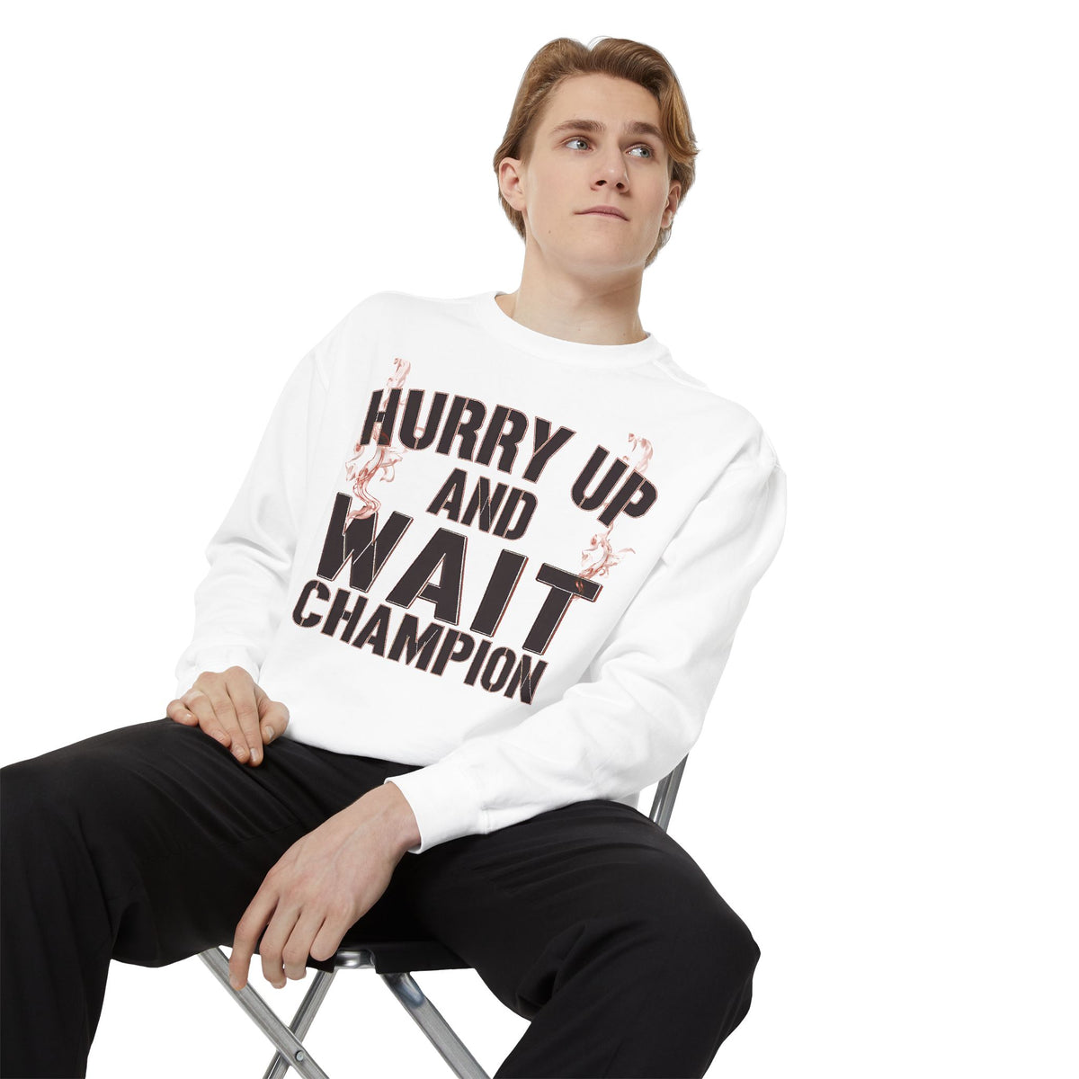 Hurry Up and Wait Sweatshirt — Vintage Camp Champion Crewneck