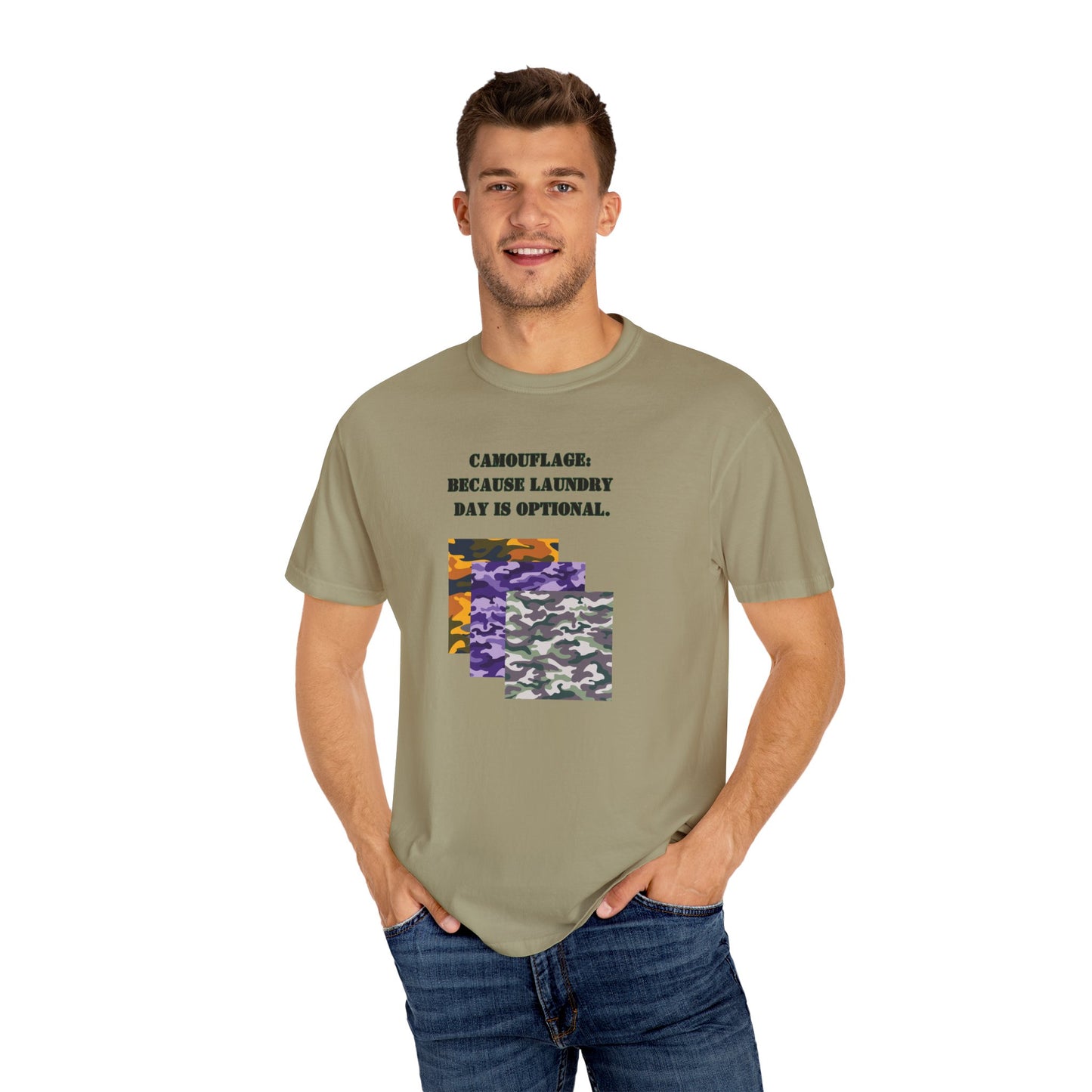 Fun Camouflage Unisex T-Shirt - "Because Laundry Day is Optional"
