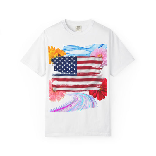Patriotic Floral Unisex T-Shirt