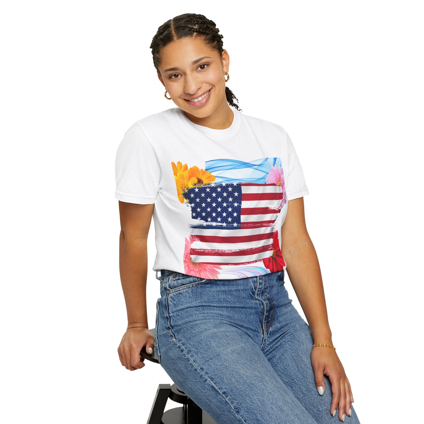 Patriotic Floral Unisex T-Shirt