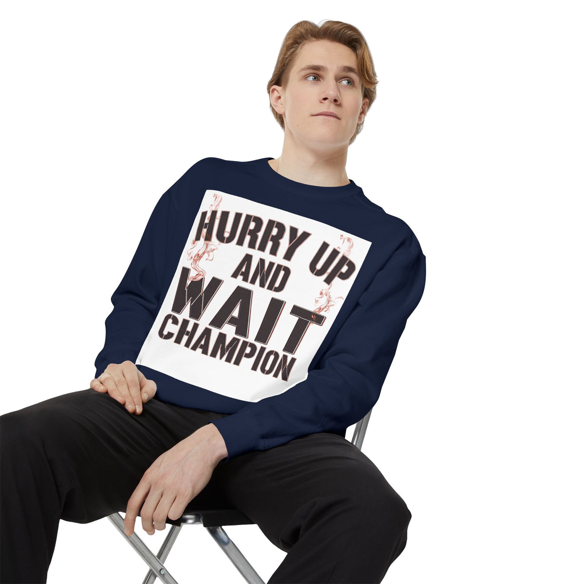 Hurry Up and Wait Sweatshirt — Vintage Camp Champion Crewneck