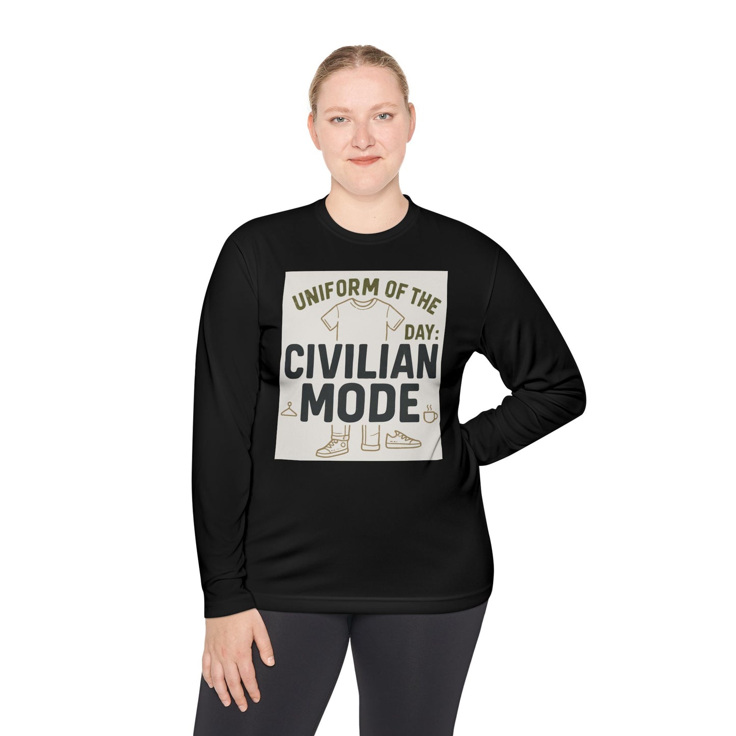 Unisex Lightweight Long Sleeve Tee - Civilian Mode Graphic T-Shirt