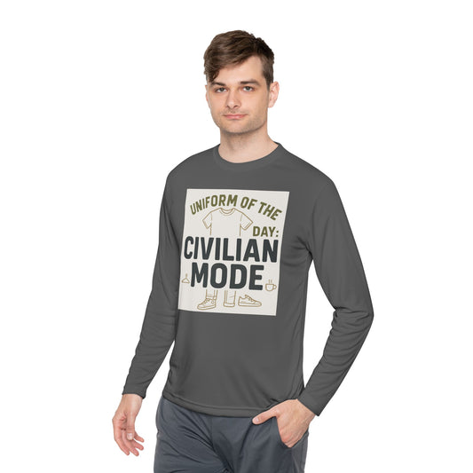 Unisex Lightweight Long Sleeve Tee - Civilian Mode Graphic T-Shirt