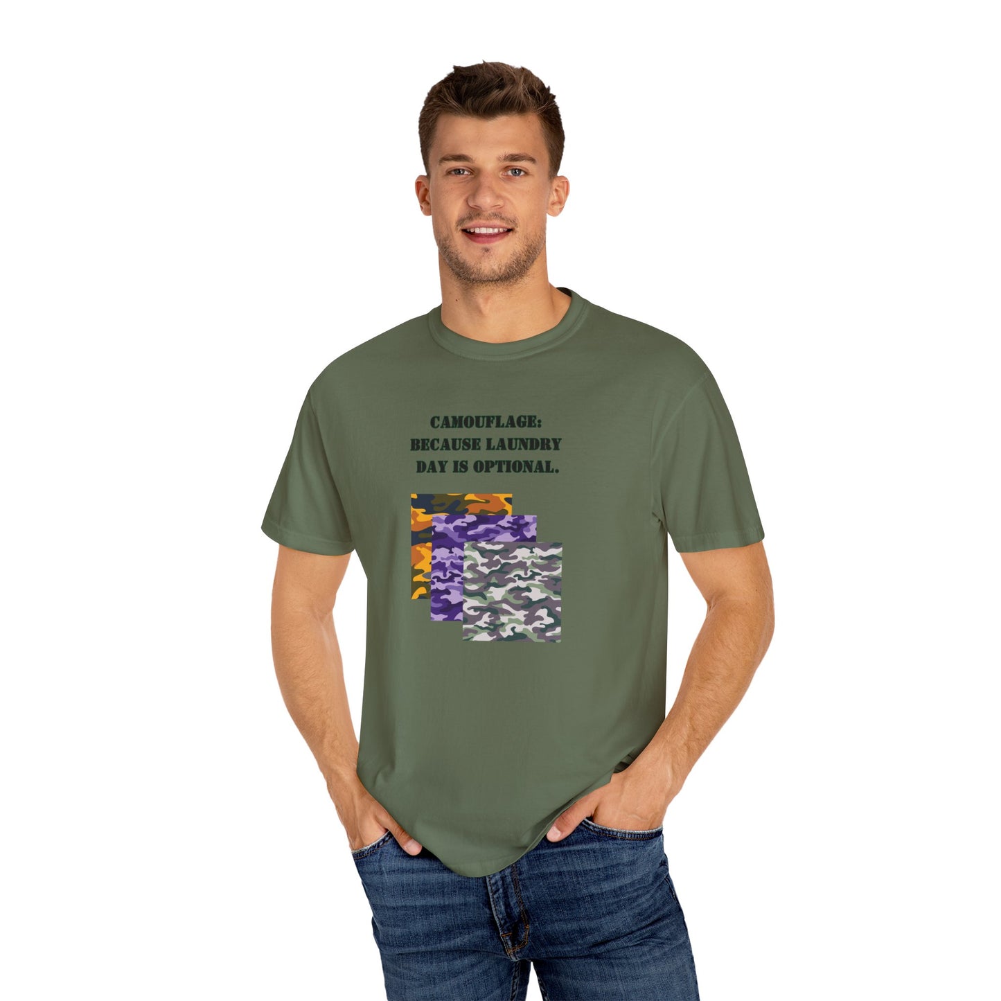 Fun Camouflage Unisex T-Shirt - "Because Laundry Day is Optional"
