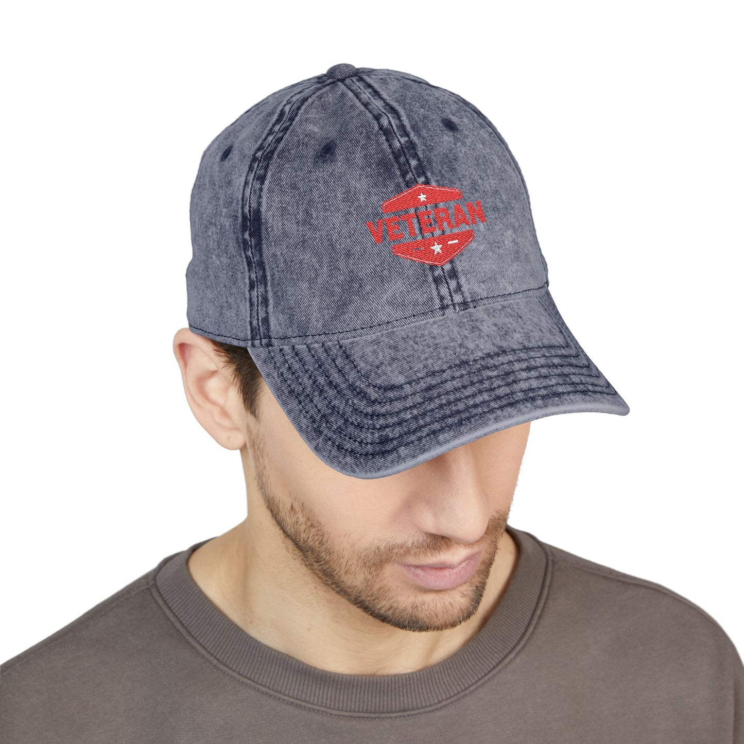 Veteran Kiss Embroidered Vintage Cap