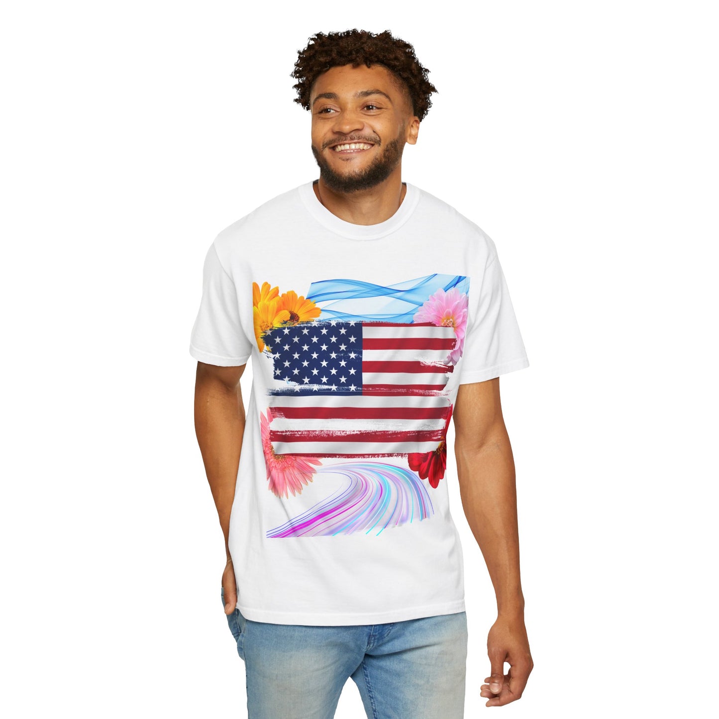 Patriotic Floral Unisex T-Shirt