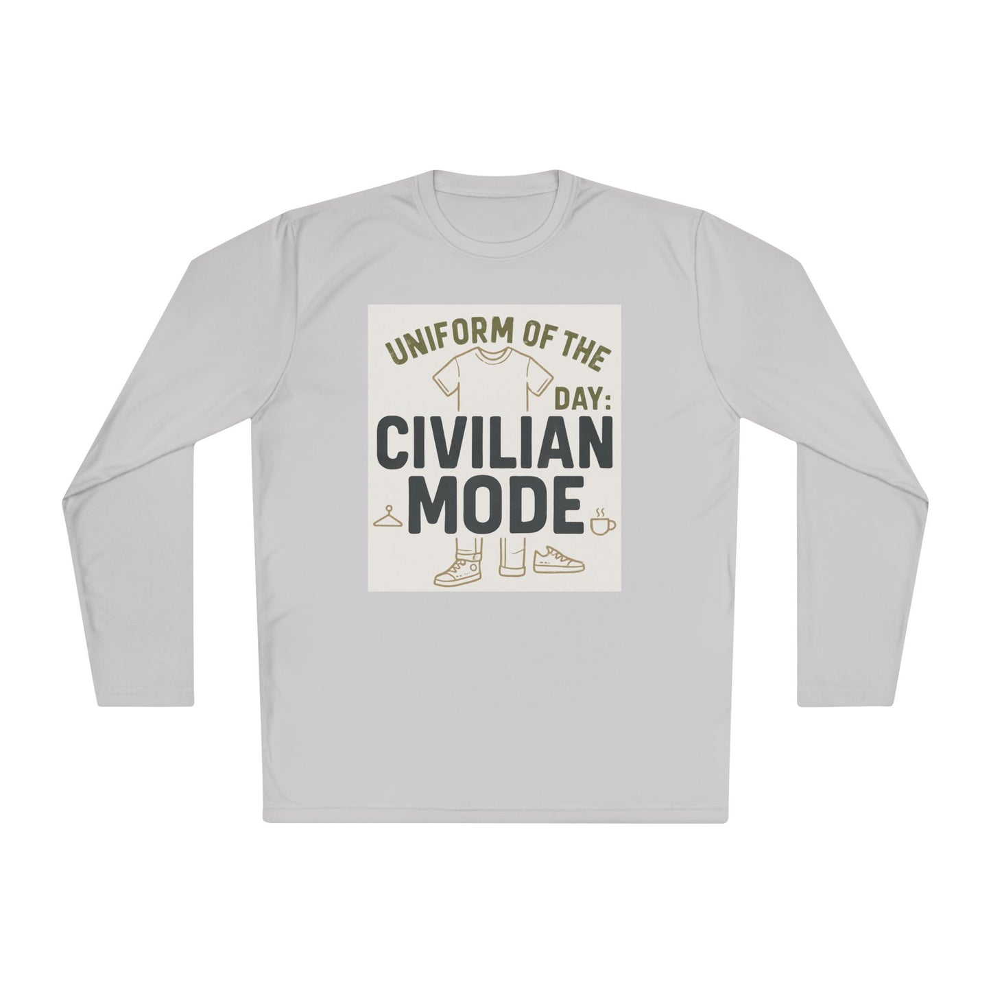 Unisex Lightweight Long Sleeve Tee - Civilian Mode Graphic T-Shirt