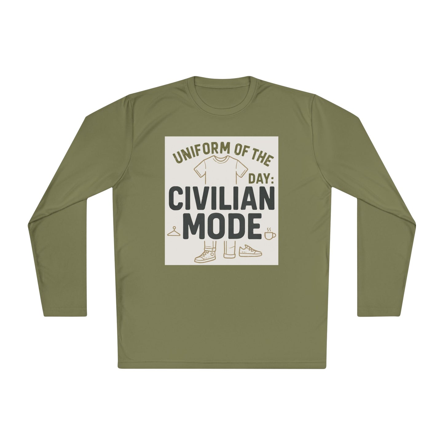 Unisex Lightweight Long Sleeve Tee - Civilian Mode Graphic T-Shirt