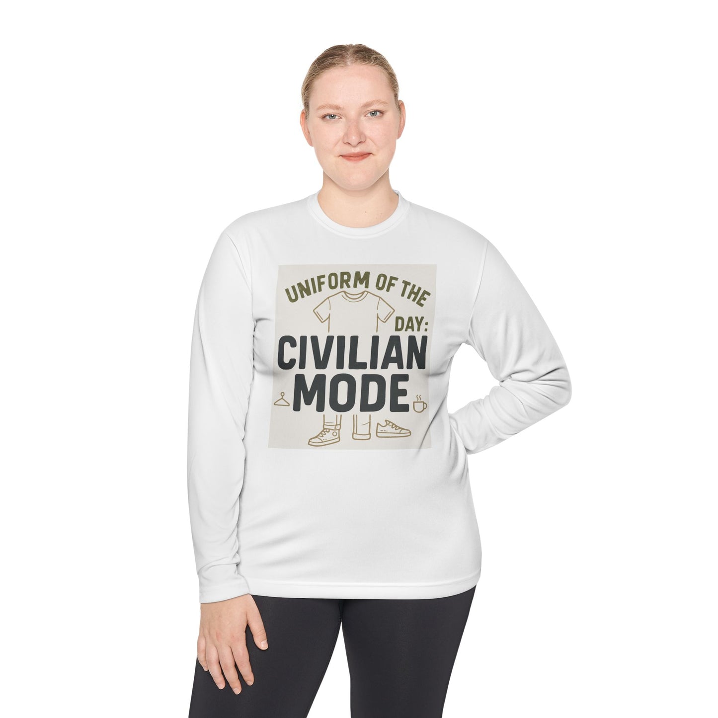 Unisex Lightweight Long Sleeve Tee - Civilian Mode Graphic T-Shirt